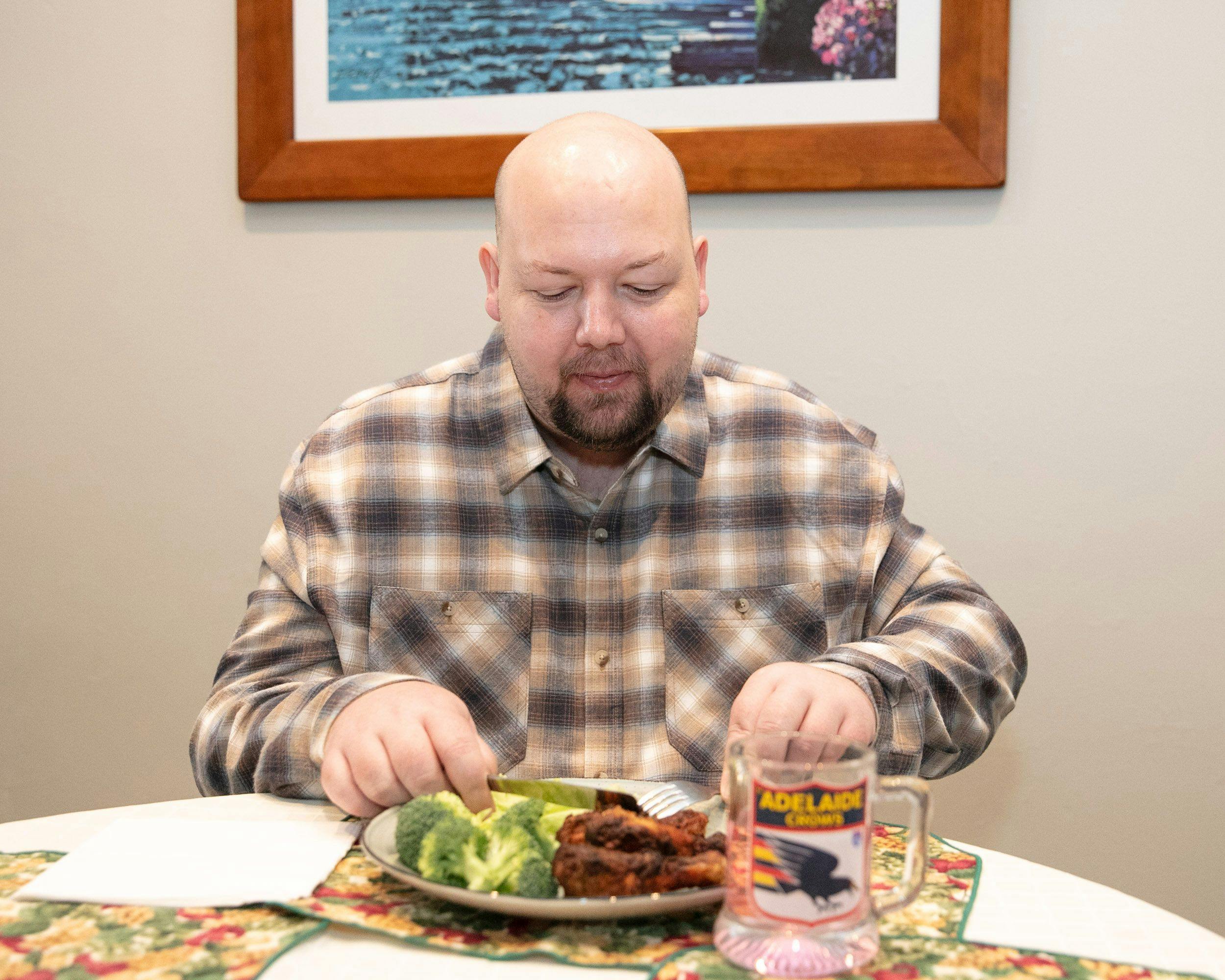 Man eating a meal